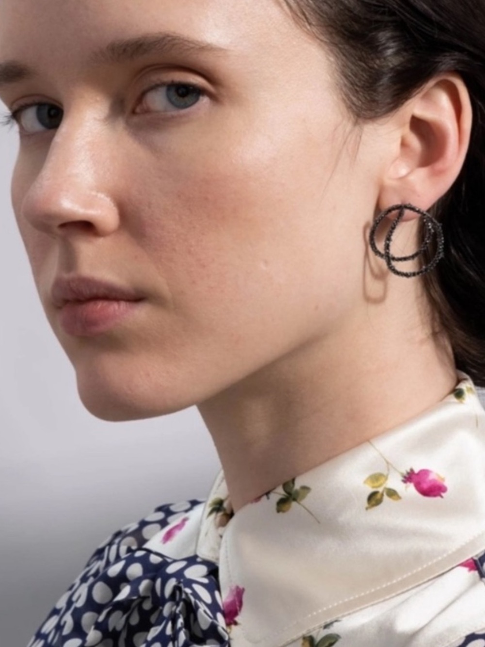 ALEXIS BITTAR • Noire Black Crystal Coiled Gold Thorn Orbiting Post Earrings